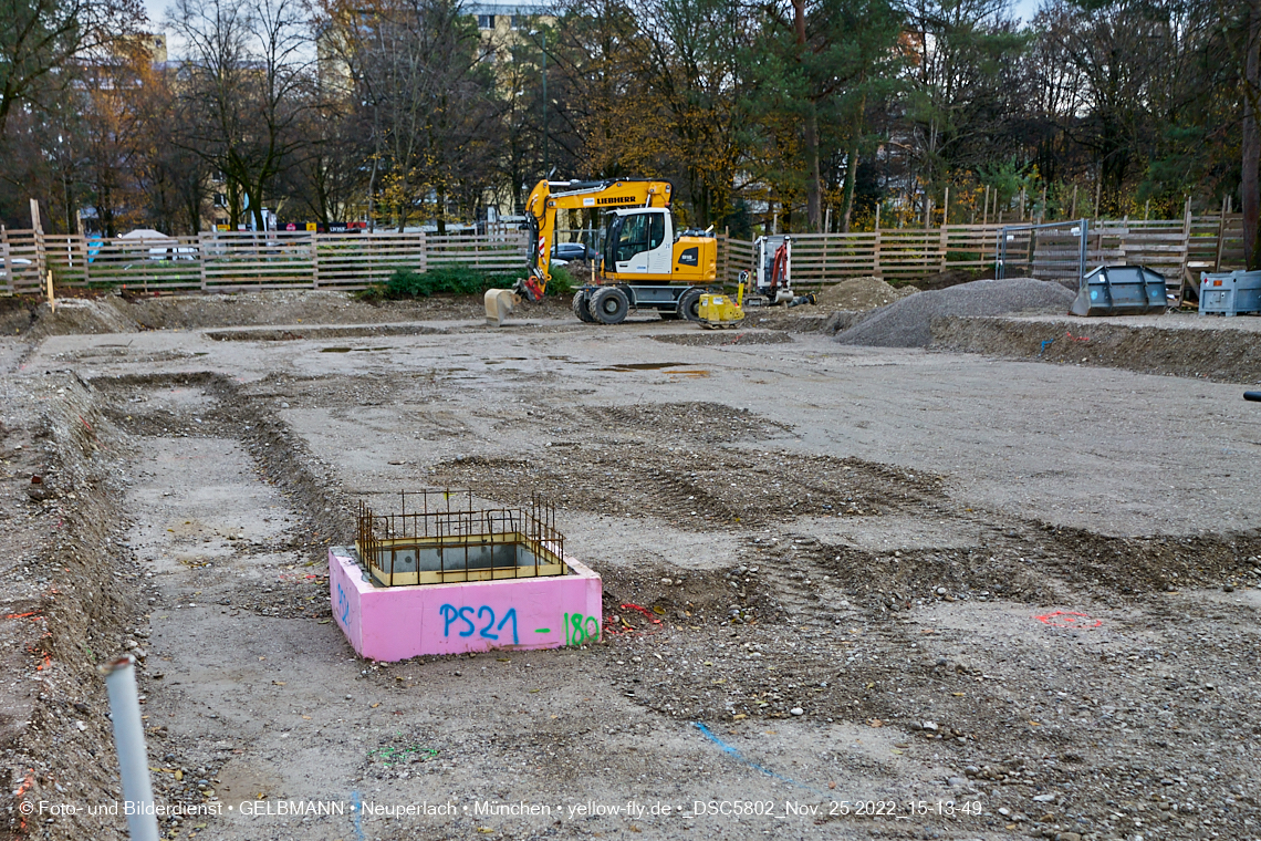 25.11.2022 - Baustelle an der Quiddestraße Haus für Kinder in Neuperlach